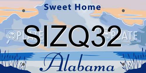 SIZQ32 Alabama License Plate