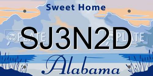 SJ3N2D Alabama License Plate