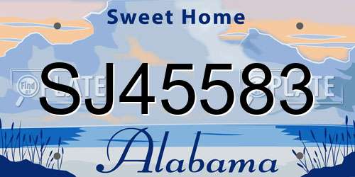 SJ45583 Alabama License Plate