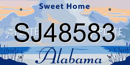 SJ48583 Alabama License Plate