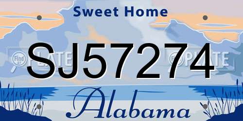 SJ57274 Alabama License Plate