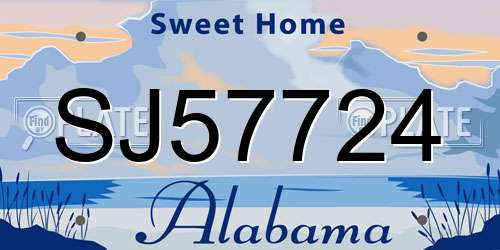 SJ57724 Alabama License Plate