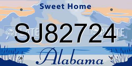 SJ82724 Alabama License Plate