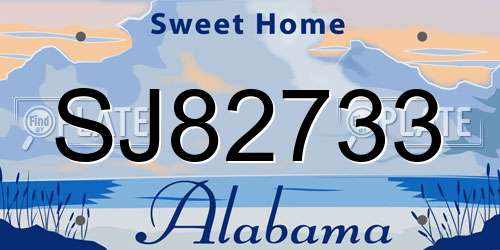 SJ82733 Alabama License Plate