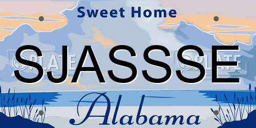 SJASSSE Alabama License Plate