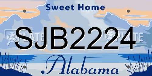 SJB2224 Alabama License Plate