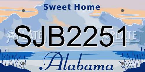 SJB2251 Alabama License Plate