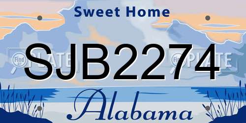 SJB2274 Alabama License Plate