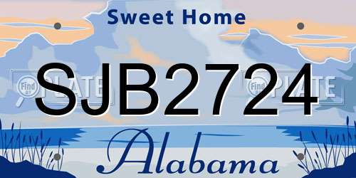 SJB2724 Alabama License Plate