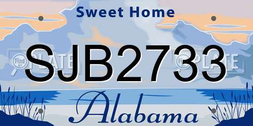 SJB2733 Alabama License Plate
