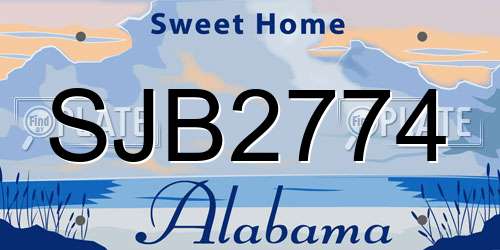 SJB2774 Alabama License Plate