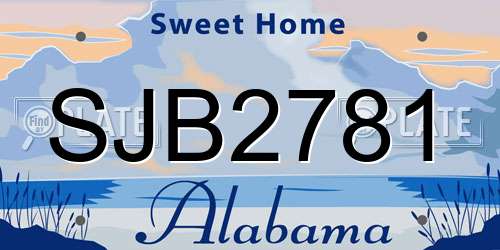 SJB2781 Alabama License Plate