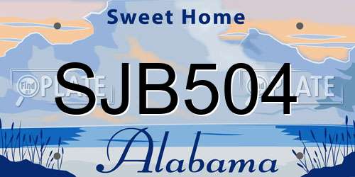 SJB504 Alabama License Plate