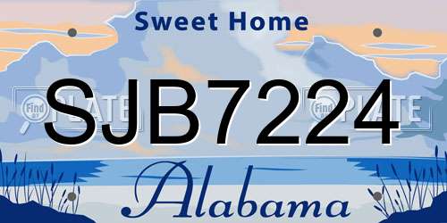SJB7224 Alabama License Plate