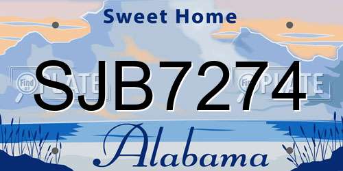 SJB7274 Alabama License Plate