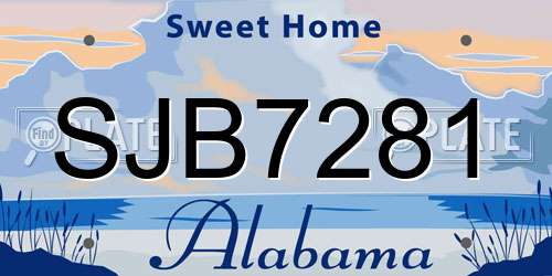 SJB7281 Alabama License Plate