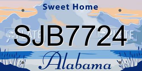 SJB7724 Alabama License Plate