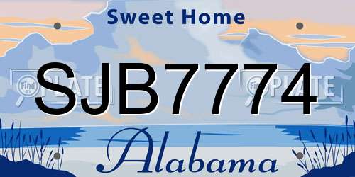 SJB7774 Alabama License Plate