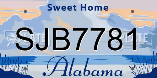 SJB7781 Alabama License Plate