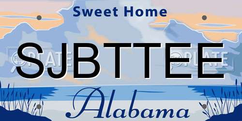 SJBTTEE Alabama License Plate