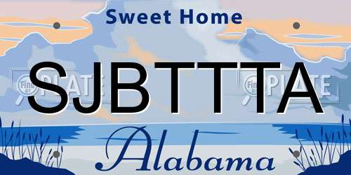 SJBTTTA Alabama License Plate