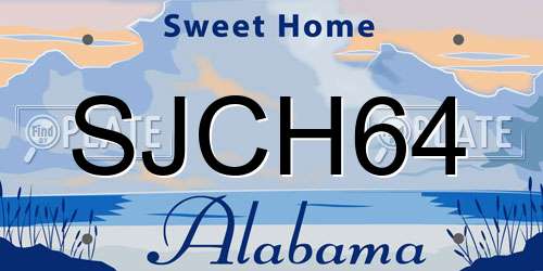 SJCH64 Alabama License Plate