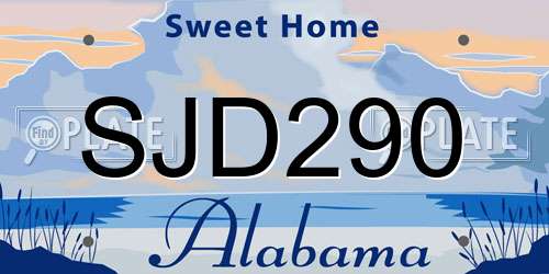 SJD290 Alabama License Plate