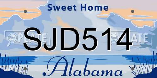 SJD514 Alabama License Plate