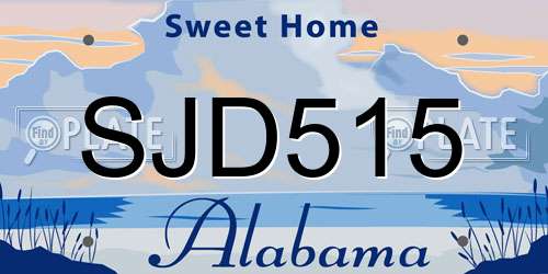 SJD515 Alabama License Plate