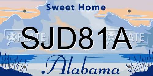 SJD81A Alabama License Plate