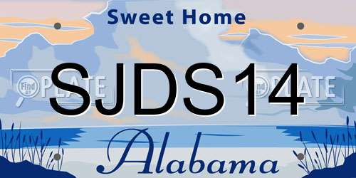 SJDS14 Alabama License Plate