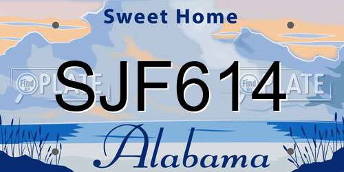 SJF614 Alabama License Plate