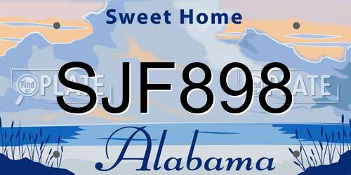 SJF898 Alabama License Plate