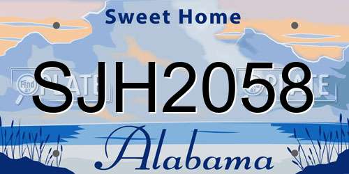 SJH2058 Alabama License Plate