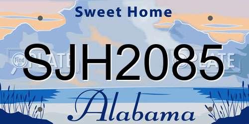 SJH2085 Alabama License Plate