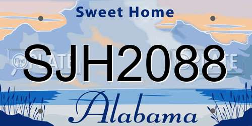 SJH2088 Alabama License Plate