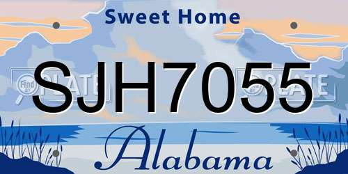 SJH7055 Alabama License Plate