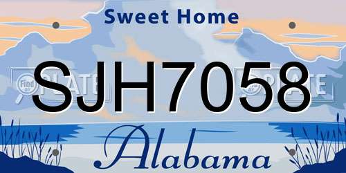 SJH7058 Alabama License Plate