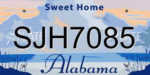 SJH7085 Alabama License Plate