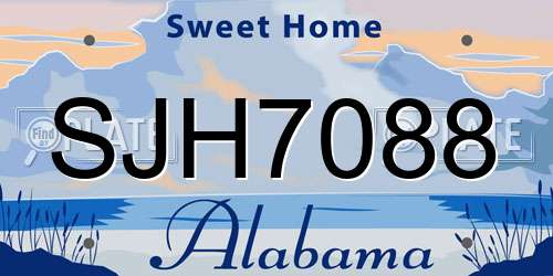 SJH7088 Alabama License Plate