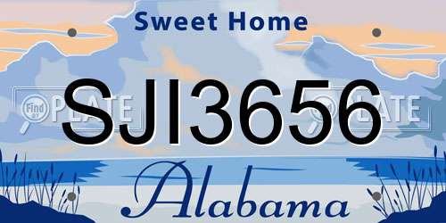 SJI3656 Alabama License Plate