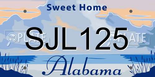 SJL125 Alabama License Plate
