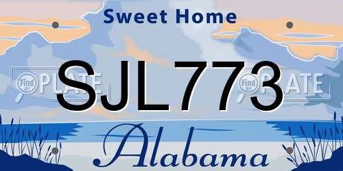 SJL773 Alabama License Plate