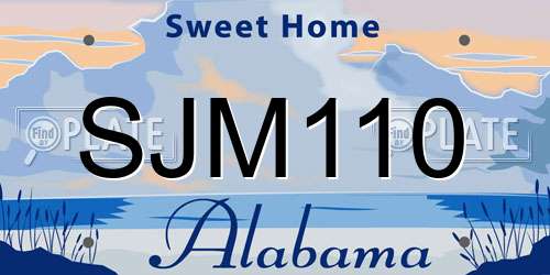 SJM110 Alabama License Plate