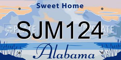 SJM124 Alabama License Plate