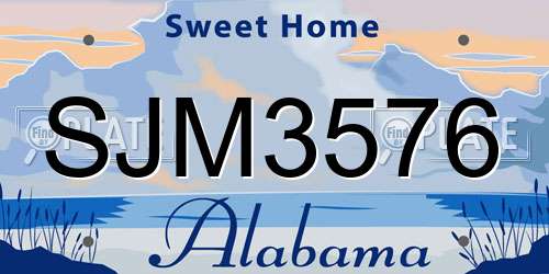 SJM3576 Alabama License Plate