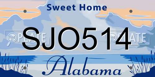SJO514 Alabama License Plate