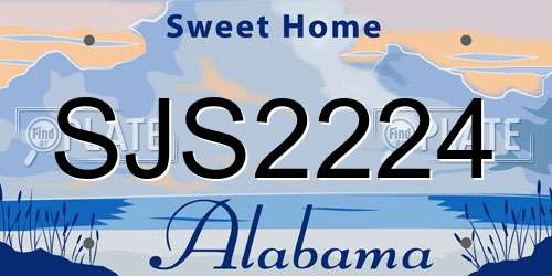 SJS2224 Alabama License Plate