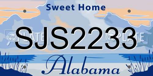 SJS2233 Alabama License Plate