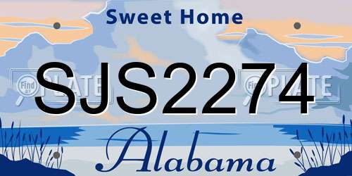 SJS2274 Alabama License Plate
